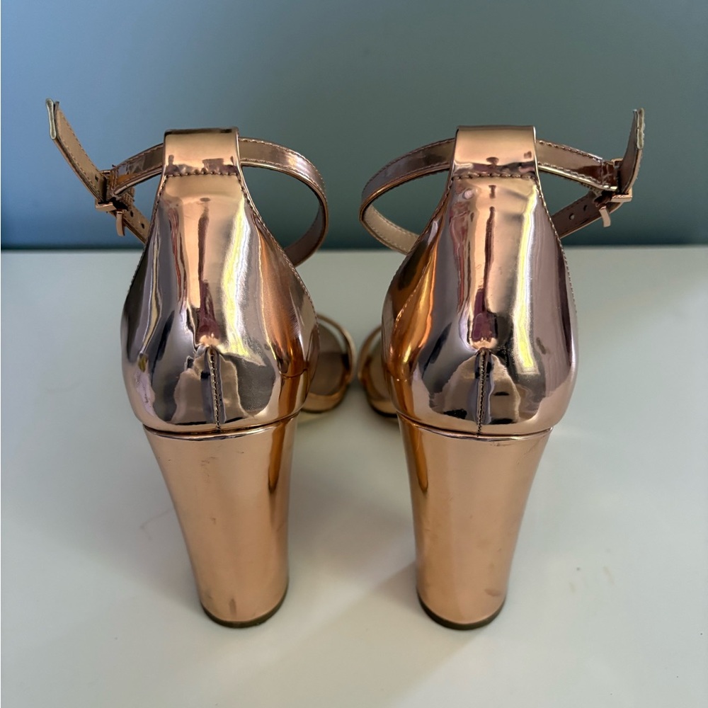 Call It Spring Metallic Block Heel Sandals - Picture 3 of 4
